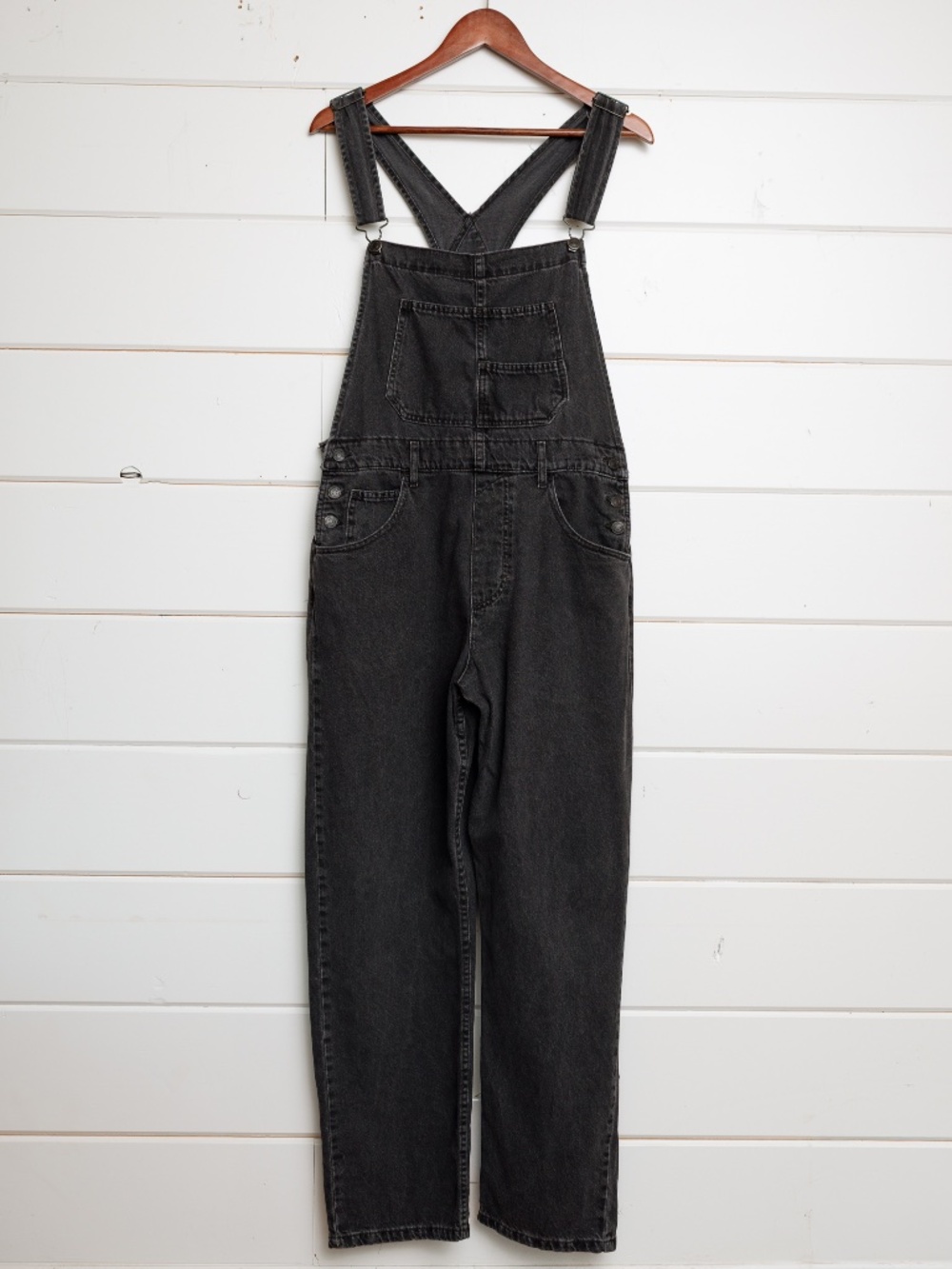 Free People We The Free Ziggy Overalls M Washed Black/Faded Black